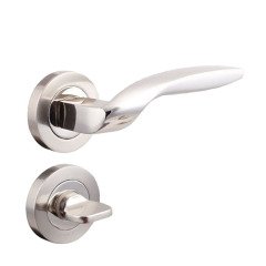 DoorAks Zümrüt Nikel Saten Rozetli Kapı Kolu Wc Kapısı