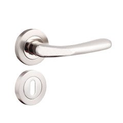 DoorAks Mercan Nikel Saten Rozetli Kapı Kolu Oda Kapısı