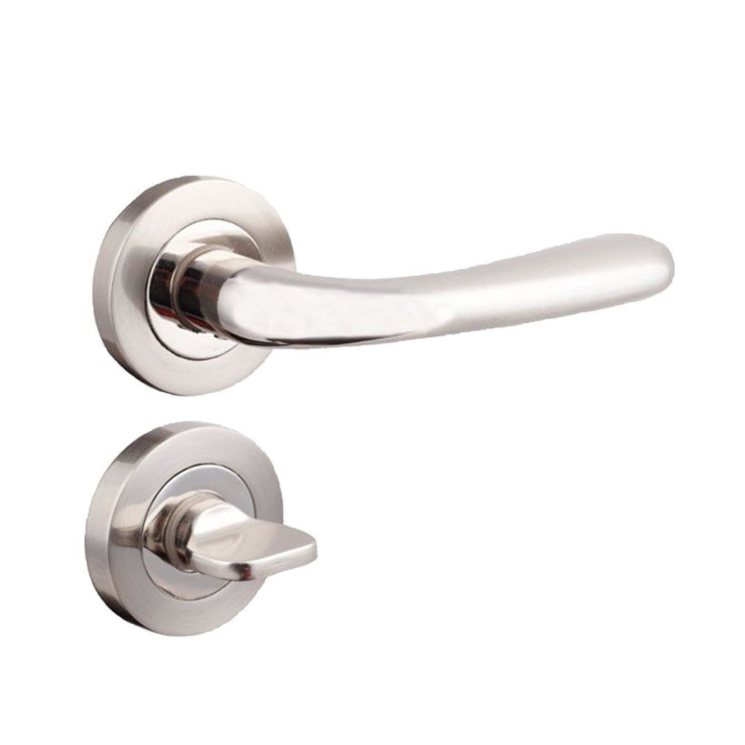 DoorAks Mercan Nikel Saten Rozetli Kapı Kolu Wc Kapısı