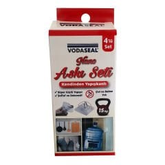 Yapışkanlı Askı Seti 4'lü Şeffaf
