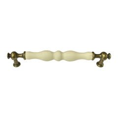 Nur 160 mm Porselen Mobilya Kulp Krom - Beyaz