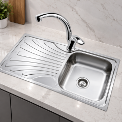 Teka Nerissa 50 Sol Mikro Keten Çelik Evye + Newarc Smart Evye Bataryası