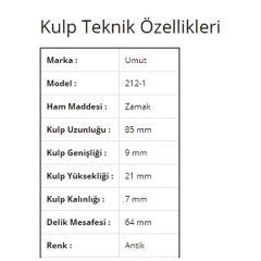 Umut 212 Antik Mobilya Kulp 64 mm