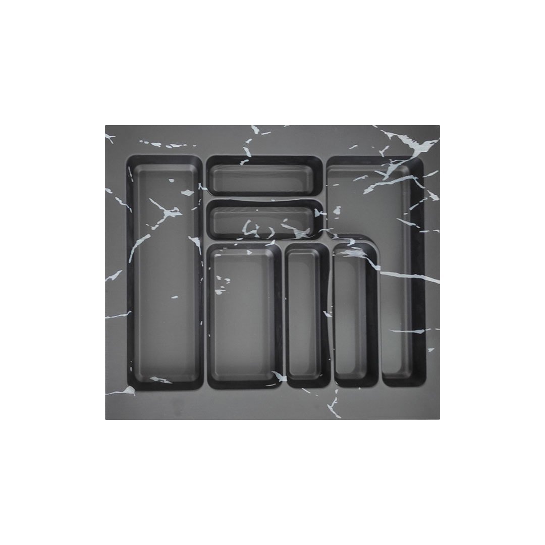 Fede Çekmece İçi Desenli Kaşıklık 56 x 49 cm - Siyah Beyaz