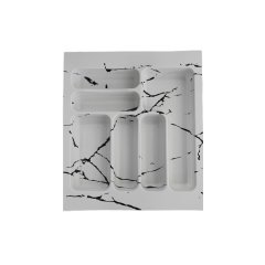 Fede Çekmece İçi Desenli Kaşıklık 56 x 49 cm - Siyah Beyaz