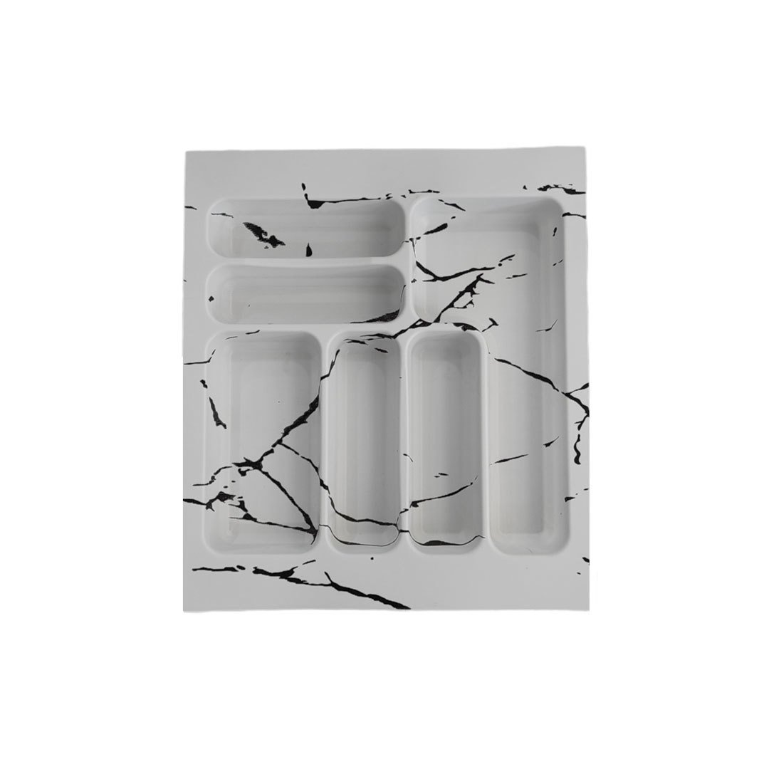 Fede Çekmece İçi Desenli Kaşıklık 62 x 49 cm - Beyaz Siyah