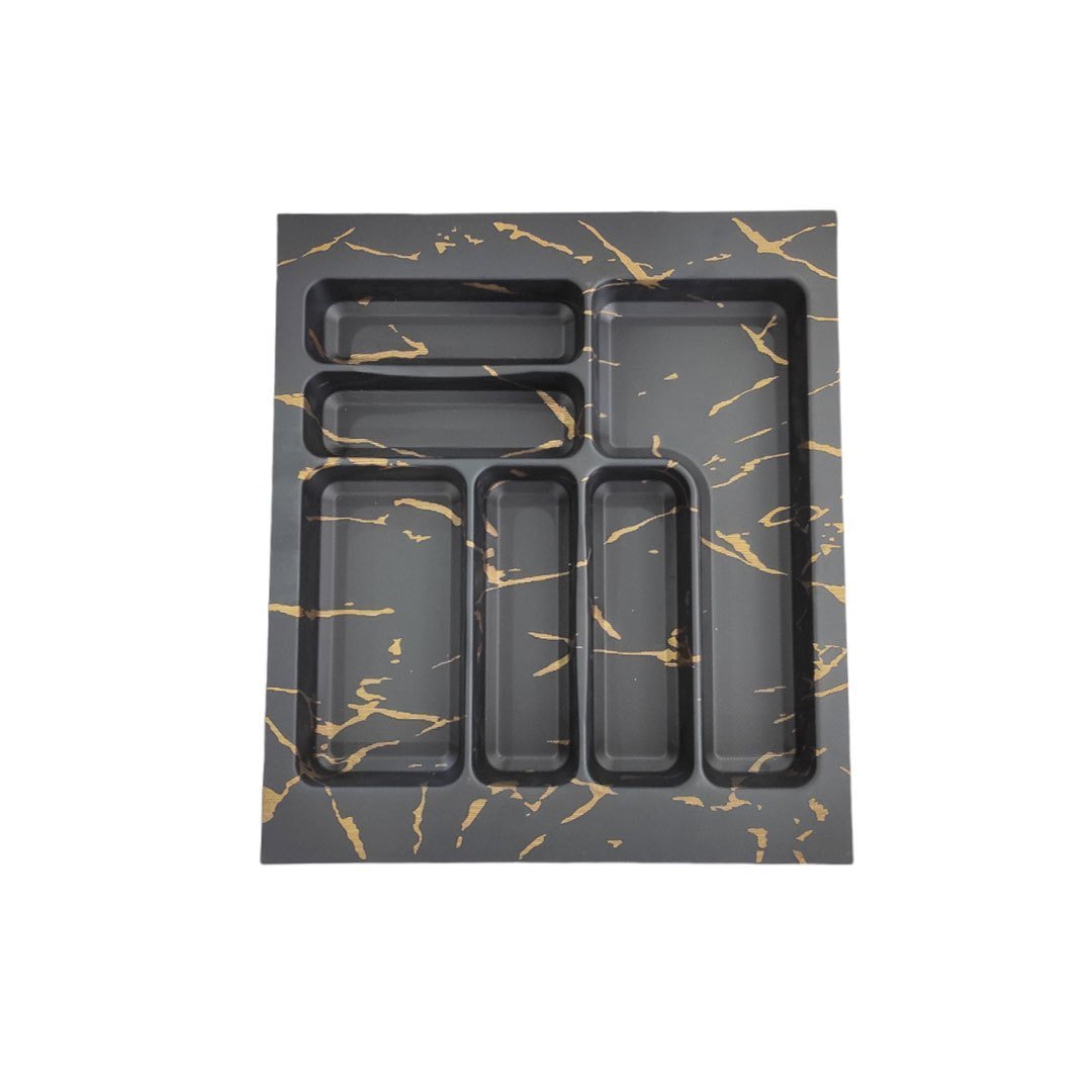 Fede Çekmece İçi Desenli Kaşıklık 76 x 49 cm - Siyah Altın