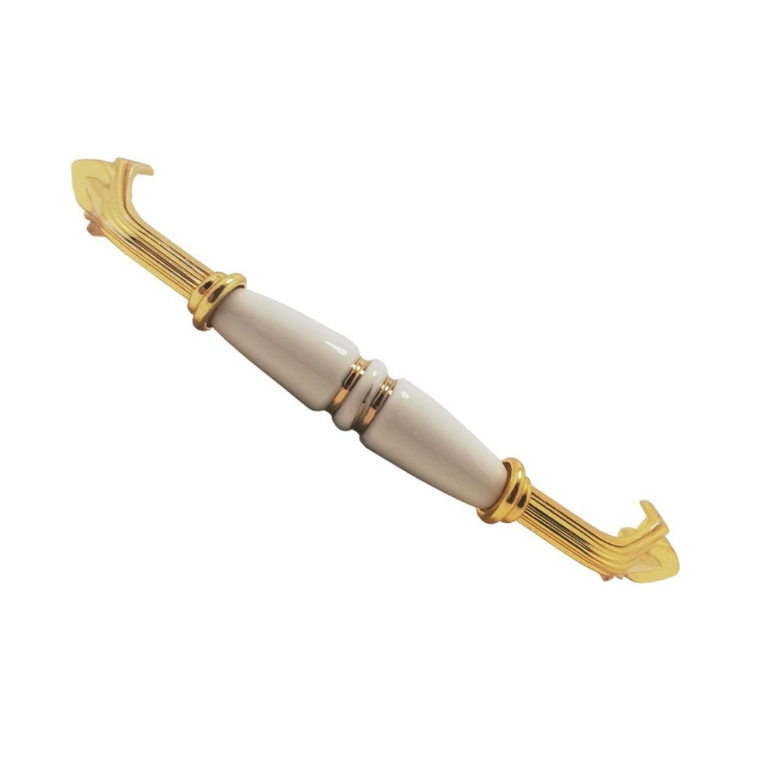 Tomurcuk 2133-60 Yivli Altın Porselen Mobilya Kulp 160 mm