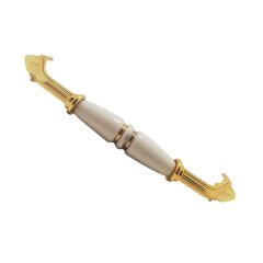 Tomurcuk 2133-60 Yivli Altın Porselen Mobilya Kulp 160 mm