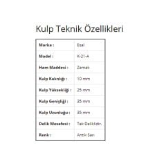 Esal Göreme Antik Sarı K-21A Düğme Kulp