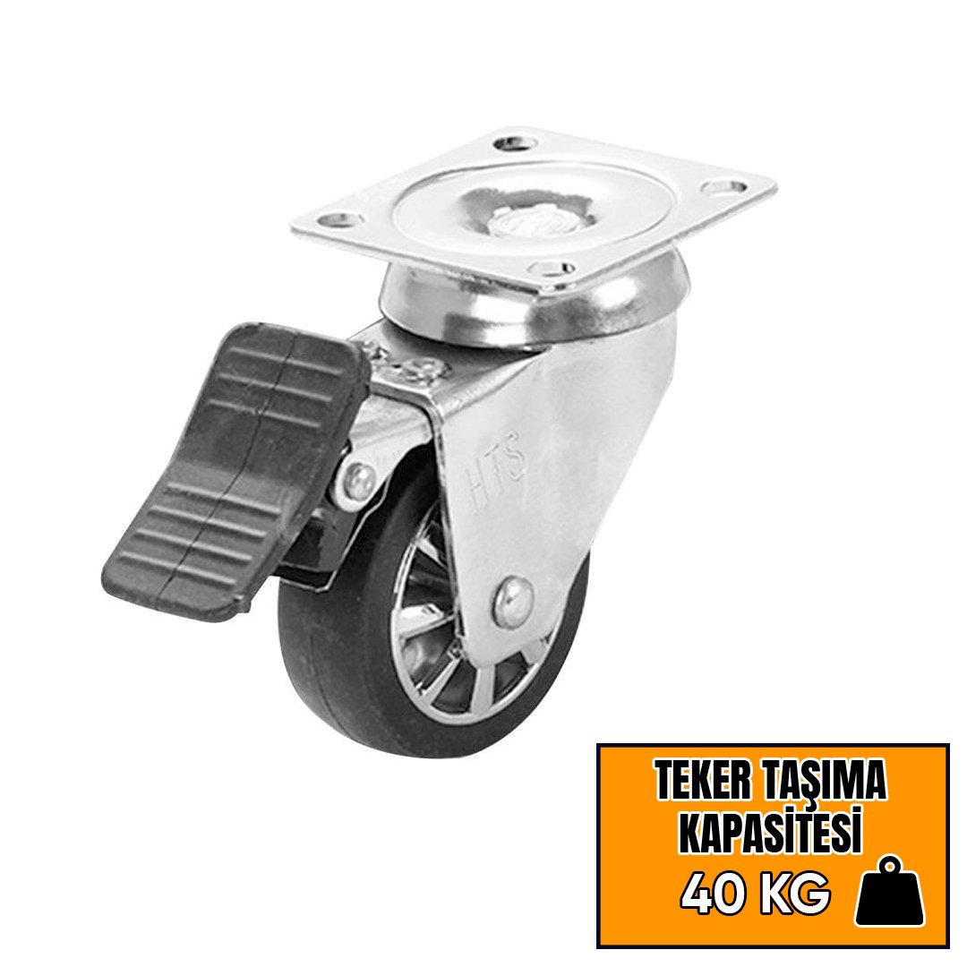 Hts Krom Makaralı Tablalı Teker 194 - Frenli