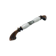 Tomurcuk 1905-21-160-424 Antik Bakır Porselen Mobilya Kulp 160 mm