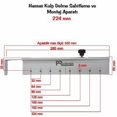 Hassas Kulp Delme Sabitleme ve Montaj Aparatı 224 mm