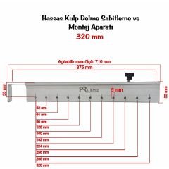 Hassas Kulp Delme Sabitleme ve Montaj Aparatı 320 mm