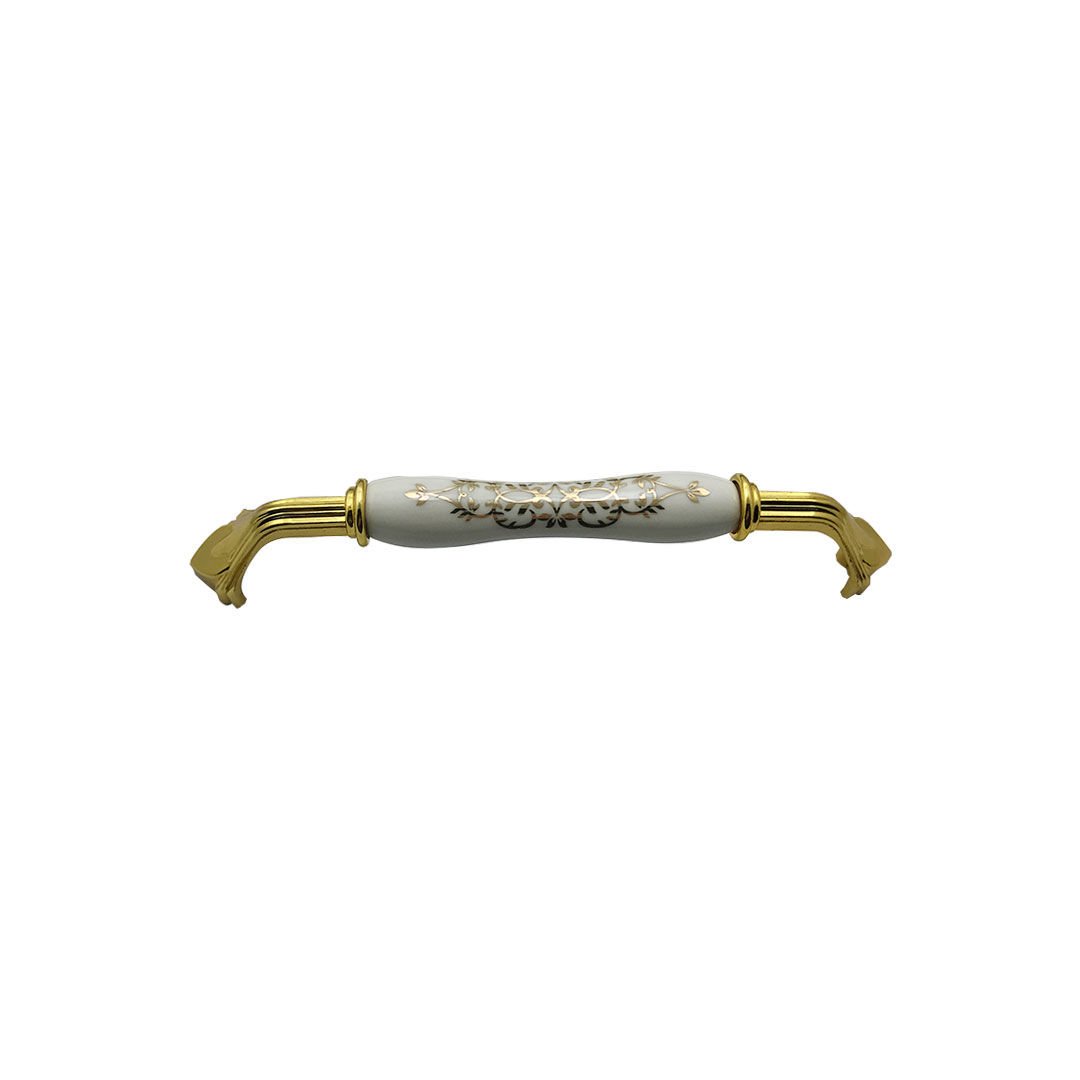 Tomurcuk 2132-60 Altın Porselen Mobilya Kulp 160 mm