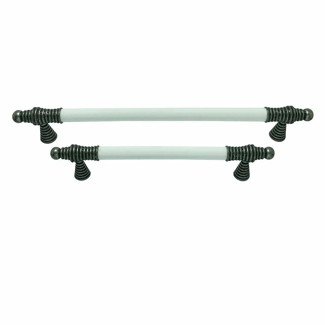 Tomurcuk 2121-80 Antik Gümüş Porselen Mobilya Kulp