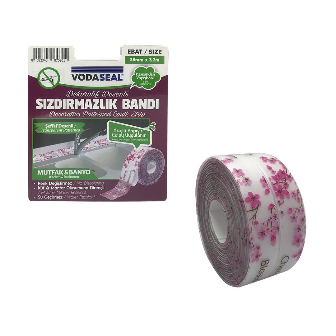 Vodaseal Sızdırmazlık Bandı Pembe Şeffaf - 38mm x 3,2 Metre