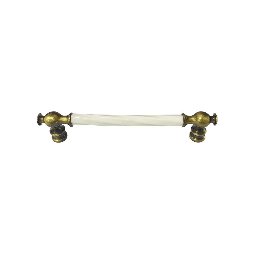 Tomurcuk 1770-41 Burgulu Antik Sarı Porselen Mobilya Kulp 160 mm
