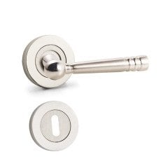 Hira Vizyon Nikel Saten Rozetli Kapı Kolu Oda Kapısı