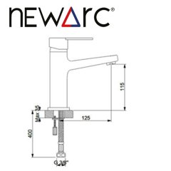 Newarc Domino Yüksek Lavabo Bataryası Altın