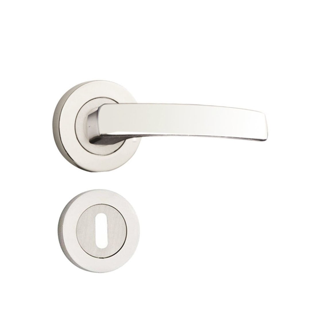 Hira Hilal Nikel Saten Rozetli Kapı Kolu Oda Kapısı