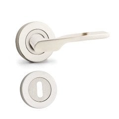 Hira Eda Nikel Saten Rozetli Kapı Kolu Oda Kapısı