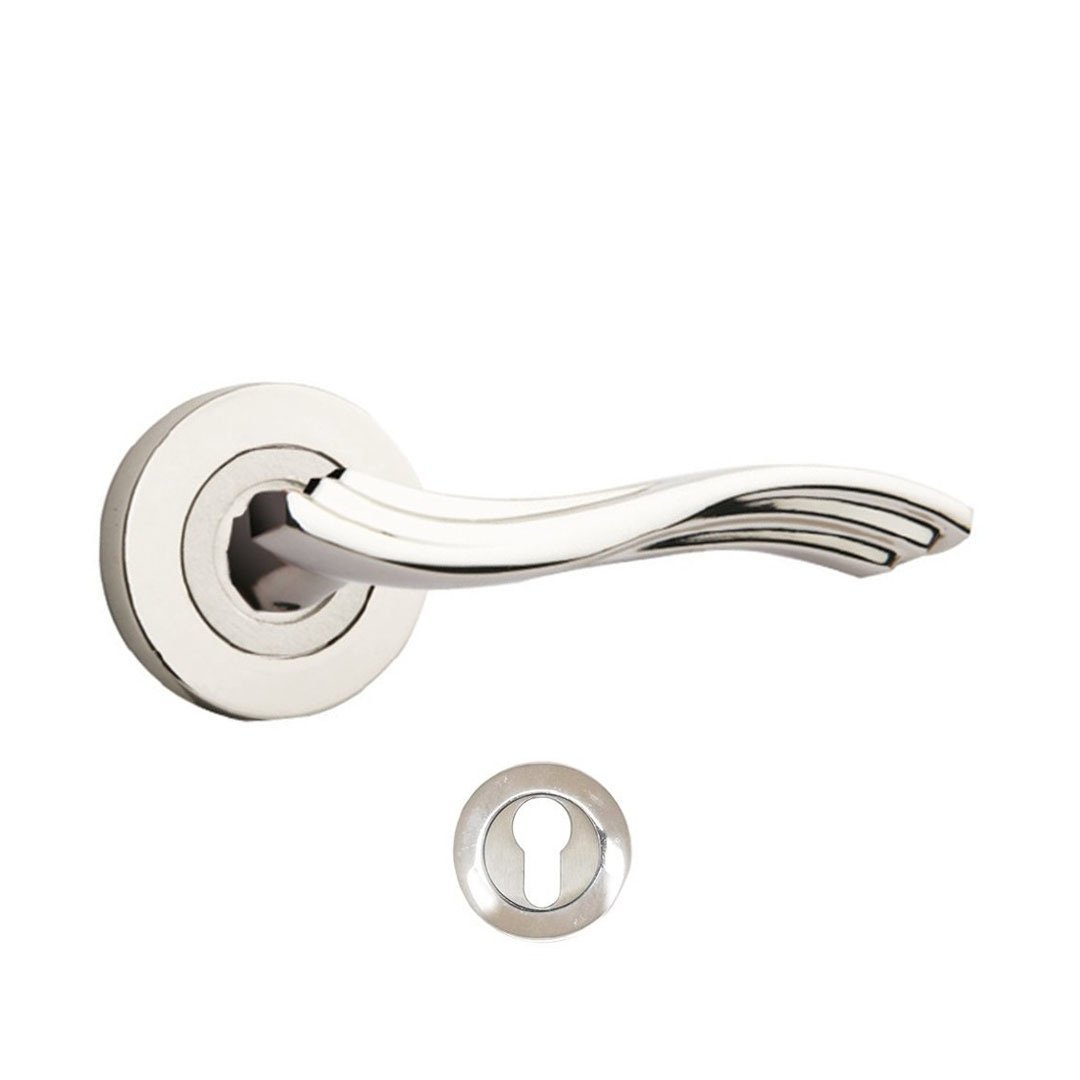 Hira Kırlangıç Nikel Saten Rozetli Kapı Kolu Dış Kapısı