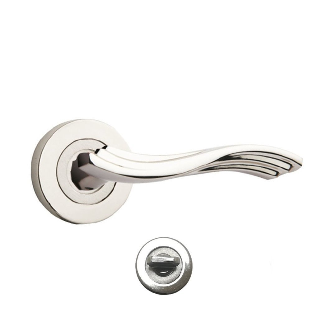 Hira Kırlangıç Nikel Saten Rozetli Kapı Kolu Wc Kapısı