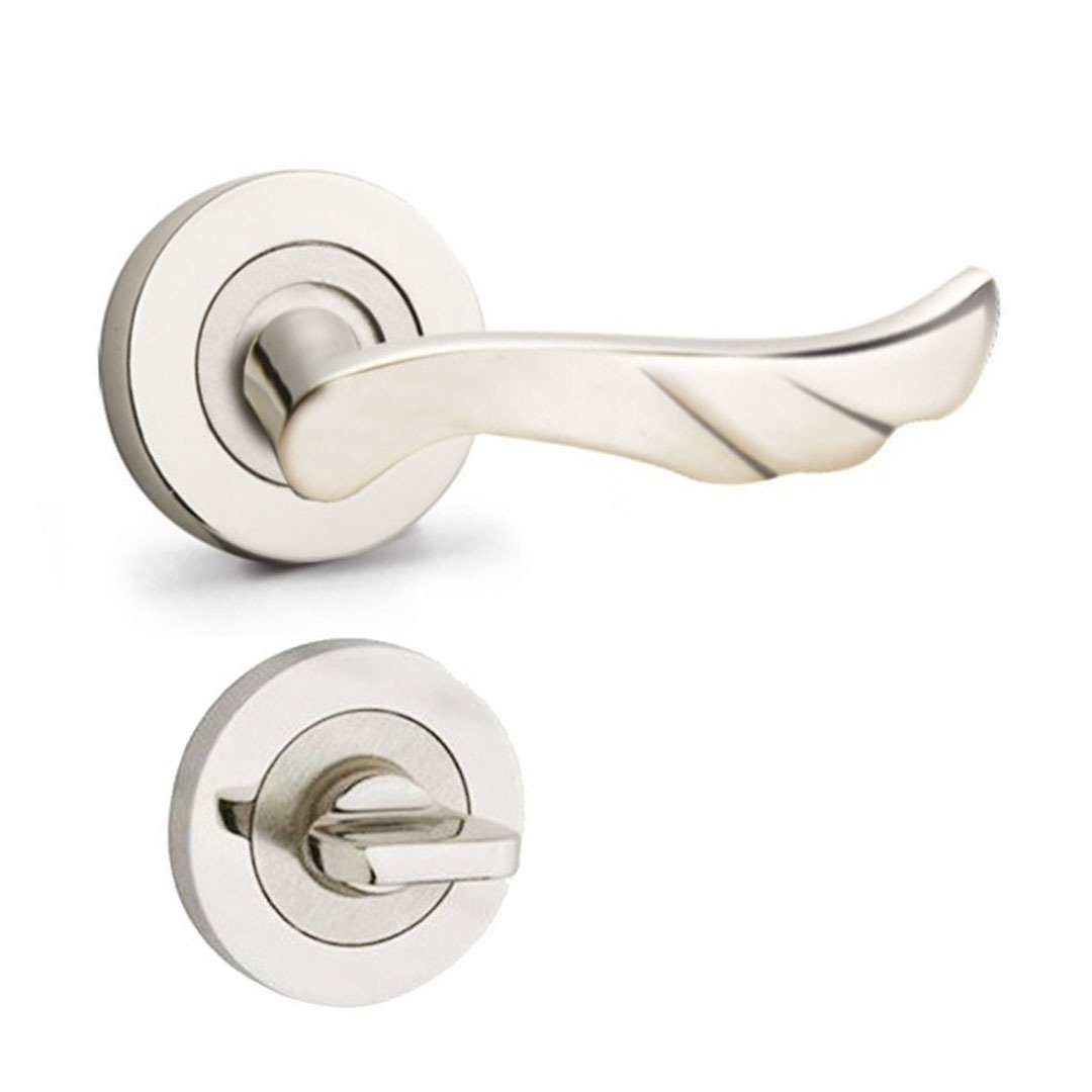 Hira Başak Nikel Saten Rozetli Kapı Kolu Wc Kapısı