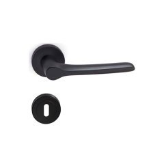 System Metıs Siyah Yuvarlak Rozetli Kapı Kolu Oda Kapısı