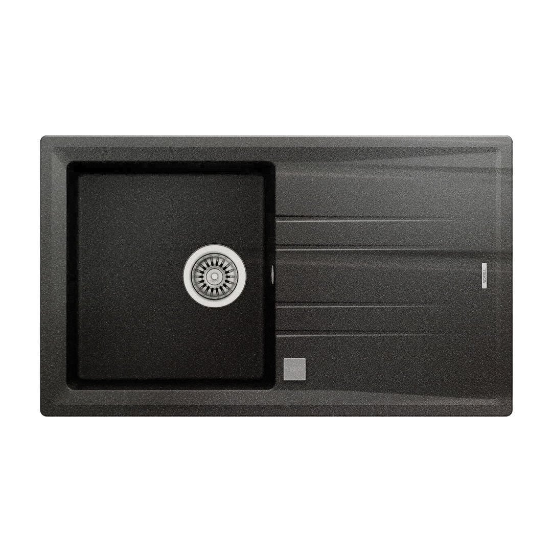 Teka Stone 50 B-TG 1B 1D Granit Ankastre Evye Metalik Siyah