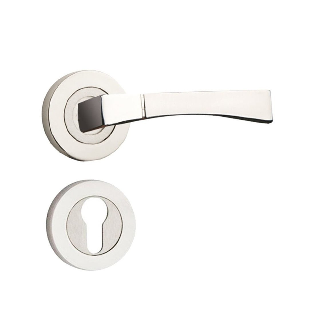 Hira Babil Nikel Saten Rozetli Kapı Kolu Dış Kapısı