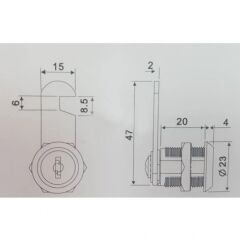Mandallı Kapı Kilidi 103 20 mm