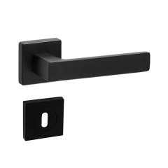 System Fosıl AL6 Siyah Kare Rozetli Kapı Kolu Wc Kapısı