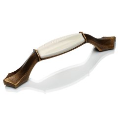 Ventus 2037 Yaldızlı Porselen Mobilya Kulp Antik Sarı - 96 mm