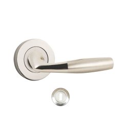 Hira Akasya Nikel Saten Rozetli Kapı Kolu Oda Kapısı