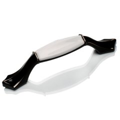 Ventus 2037 Yaldızlı Porselen Mobilya Kulp Beyaz Sarı - 128 mm