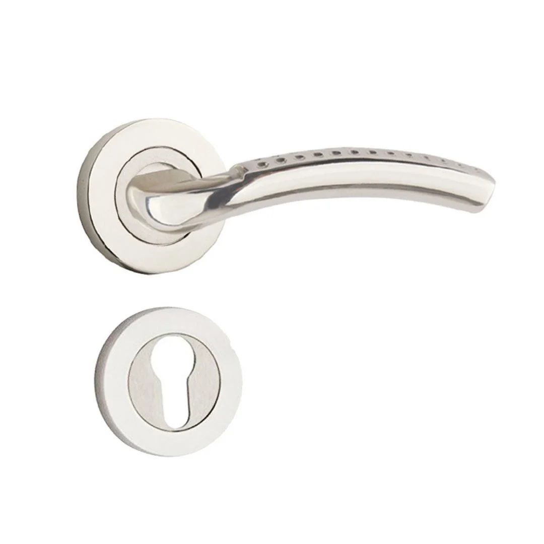 Hira Hazal Nikel Saten Rozetli Kapı Kolu Dış Kapısı