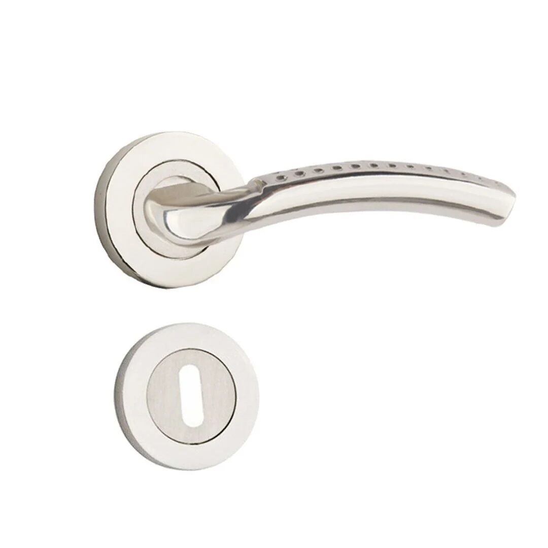 Hira Hazal Nikel Saten Rozetli Kapı Kolu Oda Kapısı