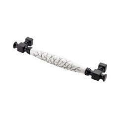 Doğanlar Z.310 Porselen Mobilya Kulp Mat Siyah Beyaz Düz - 128 mm