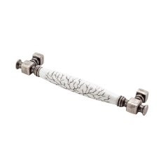 Doğanlar Z.310 Porselen Mobilya Kulp Mat Siyah Beyaz Düz - 160 mm