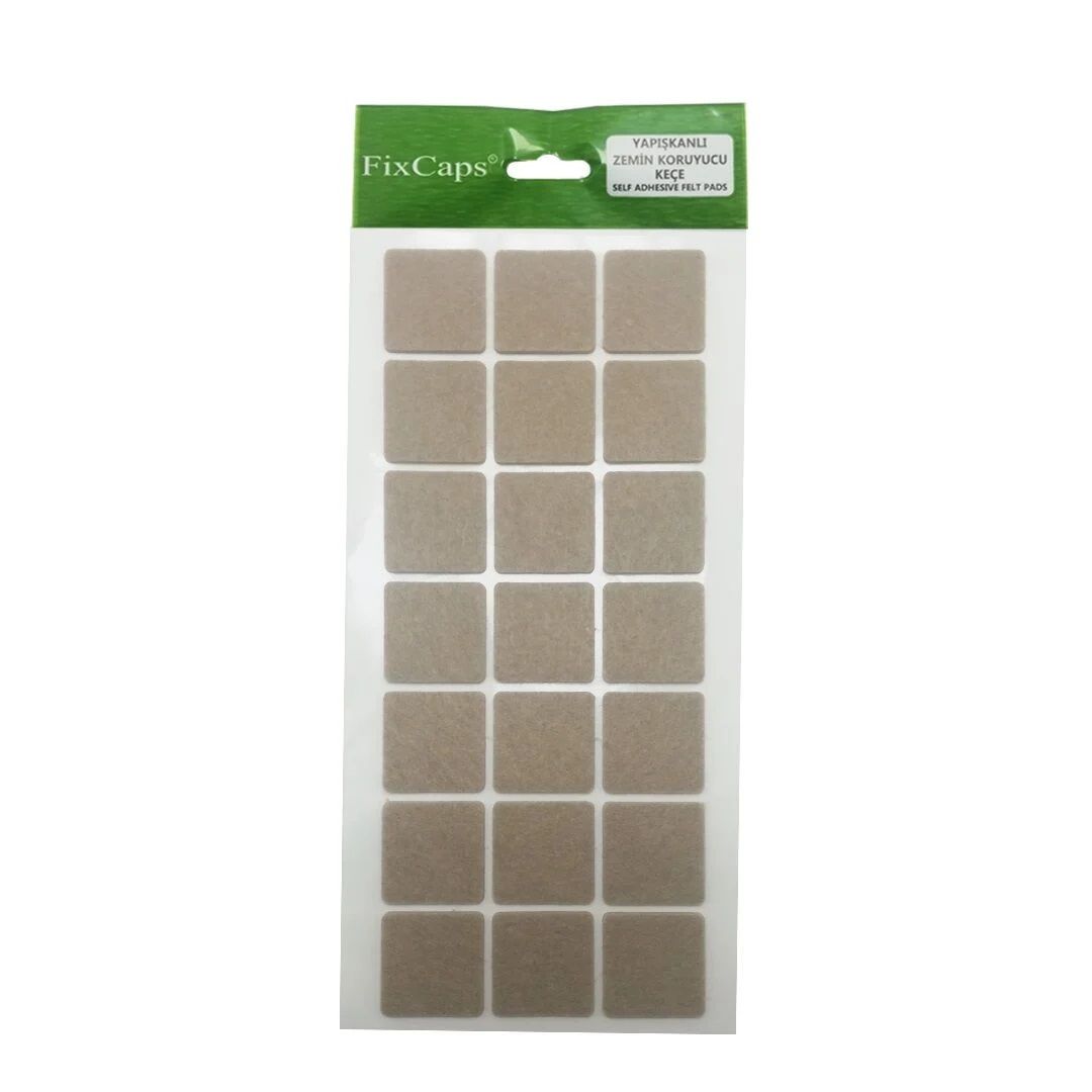FixCaps Yapışkanlı Keçe Kahve Kare - En Ve Boy 40X90 mm