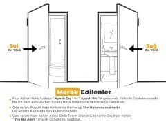 Hira Eda Nikel Saten Aynalı Kapı Kolu Oda Kapısı