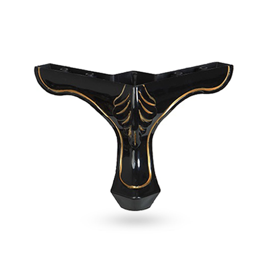 Mc Desenli Lükenz 14 cm Dekoratif Mobilya Ayak Varaklı Siyah