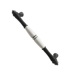 Tomurcuk 2115-85 Yivli Siyah Porselen Mobilya Kulp 160 mm