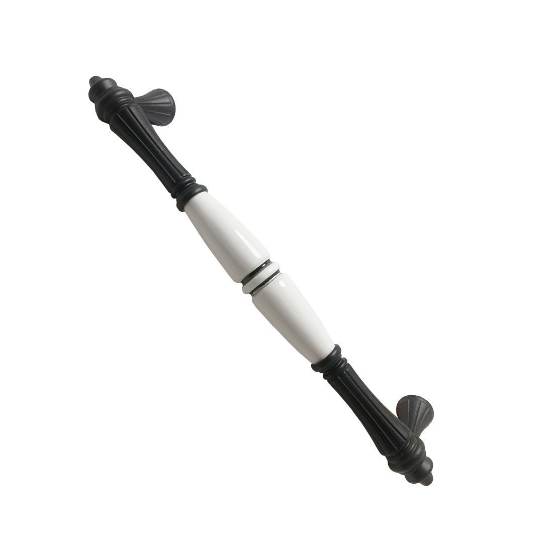Tomurcuk 2115-85 Yivli Siyah Porselen Mobilya Kulp 192 mm