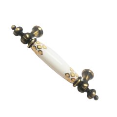 Tomurcuk 1980-41 Antik Sarı Porselen Mobilya Kulp 128 mm