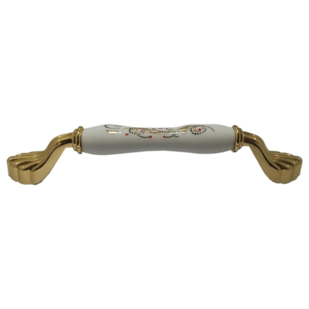 Tomurcuk 2140-60 Altın Porselen Mobilya Kulp 192 mm
