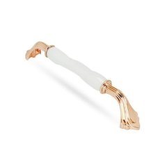 Esal Harran Düz Beyaz Mobilya Kulp Parlak Bakır - 160 mm