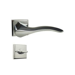 Nobel Bilecik Krom Mat Siyah Kare Rozetli Kapı Kolu Wc Kapısı